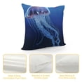 thumbnail image 4 of ARISTURING  Jellyfish Throw Pillow Cushion Cover, Blue Spotted Jelly Fish Aquarium Life Marine Animals Ocean Predator in The Deep Water, Decorative Square Accent Pillow Case,  Blue, 4 of 5