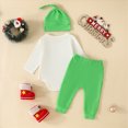thumbnail image 6 of Kaprioy Baby Boy Romper Infant Baby Boy Christmas Clothes Set The Baby Who Stole Christmas Romper Velvet Pants Hat Outfits, 6 of 9
