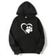 thumbnail image 5 of Sudaderas con capucha con estampado de pata de perro y corazón para mujer, sudaderas con capucha de manga larga informales, jerséis de talla grande, otoño e invierno, nuevo, 5 of 5