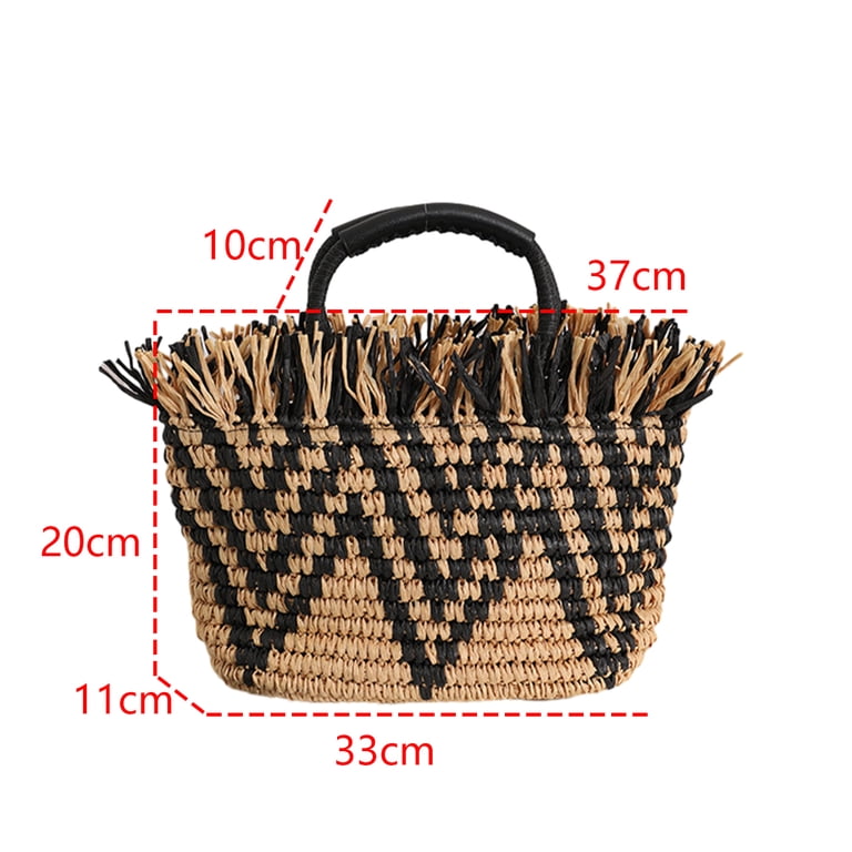 Beach Straw Bag Large Tote Bags for Women, Handmade Summer 