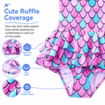 thumbnail image 6 of Girls One Piece Swimsuit Toddler Bathing Suit with Mermaid Scales Printed, Toddler Swimsuit Girl for Adjustable Age 4-5 Years, 6 of 9