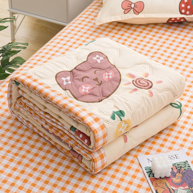 Summer Cotton Quilt Thin Duvet Insert Cool Blankets for Childs Adults