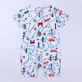thumbnail image 5 of Penkiiy Toddler Baby Boys Girls Cute Cartoon Pattern Short Sleeve Double Zipper Romper Jumpsuit Baby Sleep and Play Pajamas 6-9 Months White on Clearance, 5 of 9
