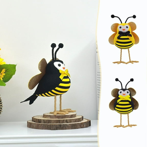 Easter Bees Festival Standing Bird Figurine Spring Fabric Ornament for Festives Home Decoration and Classroom Display