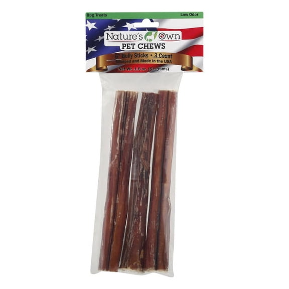Best Buy Bones Nature's Own USA Low Odor Bully Sticks Dog Chew 6IN/3PK