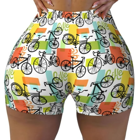 Workout Shorts Women  Retro Bike Biker Shorts for Women Running Gym Spandex Shorts Tummy Control