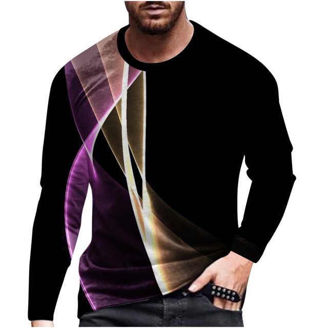 Pompotops Homme Décontracté Col Rond Manches Courtes Pull Ligne T-Shirt Imprimé 3D en Solde