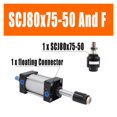 thumbnail image 2 of SCJ80x75-50 Alésage de Cylindre Pneumatique Standard 80mm Double Action, Course Réglable 25-75mm Grande Poussée, Résistant à l'Usure, 2 of 6