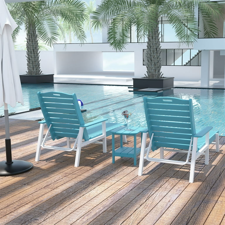 Williamspace Pool Lounge Chairs Outdoor Patio Chaise with 6