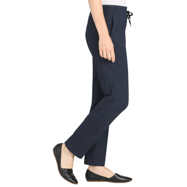 Dalia Ladies' Pull-On Pant with Drawstring (Navy, Small) 