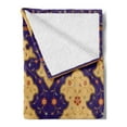 thumbnail image 2 of Moroccan Soft Flannel Fleece Throw Blanket, Traditional Border Visual Ottoman Inspired Unusual Repeating Pattern, Cozy Plush for Indoor and Outdoor Use, 50" x 60", Purple Sand Brown, by Ambesonne, 2 of 5