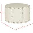thumbnail image 2 of Safavieh Sherri Classic Round Cocktail Ottoman w/ Nail Heads, 2 of 3