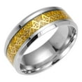 thumbnail image 1 of 8MM Men's Stainless Steel Freemason Masonic Rings Anniversary Wedding Band Gold Gold 12, 1 of 4