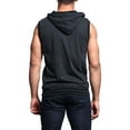 thumbnail image 3 of G-Style Men's Lightweight Athletic Casual Sleeveless Contrast Zipper Hoodie TH890 - Charcoal/Black - 5XL, 3 of 3
