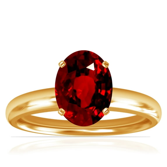 GemsNY July Birthstone - Traditional Oval Untreated Ruby Solitaire Ring (Grade - AAAAA | 1.55cts.)