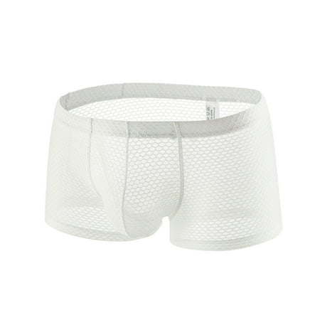 

Follure Under wear lingerie sets Men s Underwear Boxer Briefs Mesh Breathable Underpants White/XXL