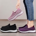 thumbnail image 5 of Walking Shoes Women Slip On, Women's Flat Breathable Fly Woven Mesh Sneakers,Casual Fashion Non-Slip Walking Shoes Comfortable Soft Sole Slip-On Loafers Tennis Shoes, Purple 7, 5 of 8