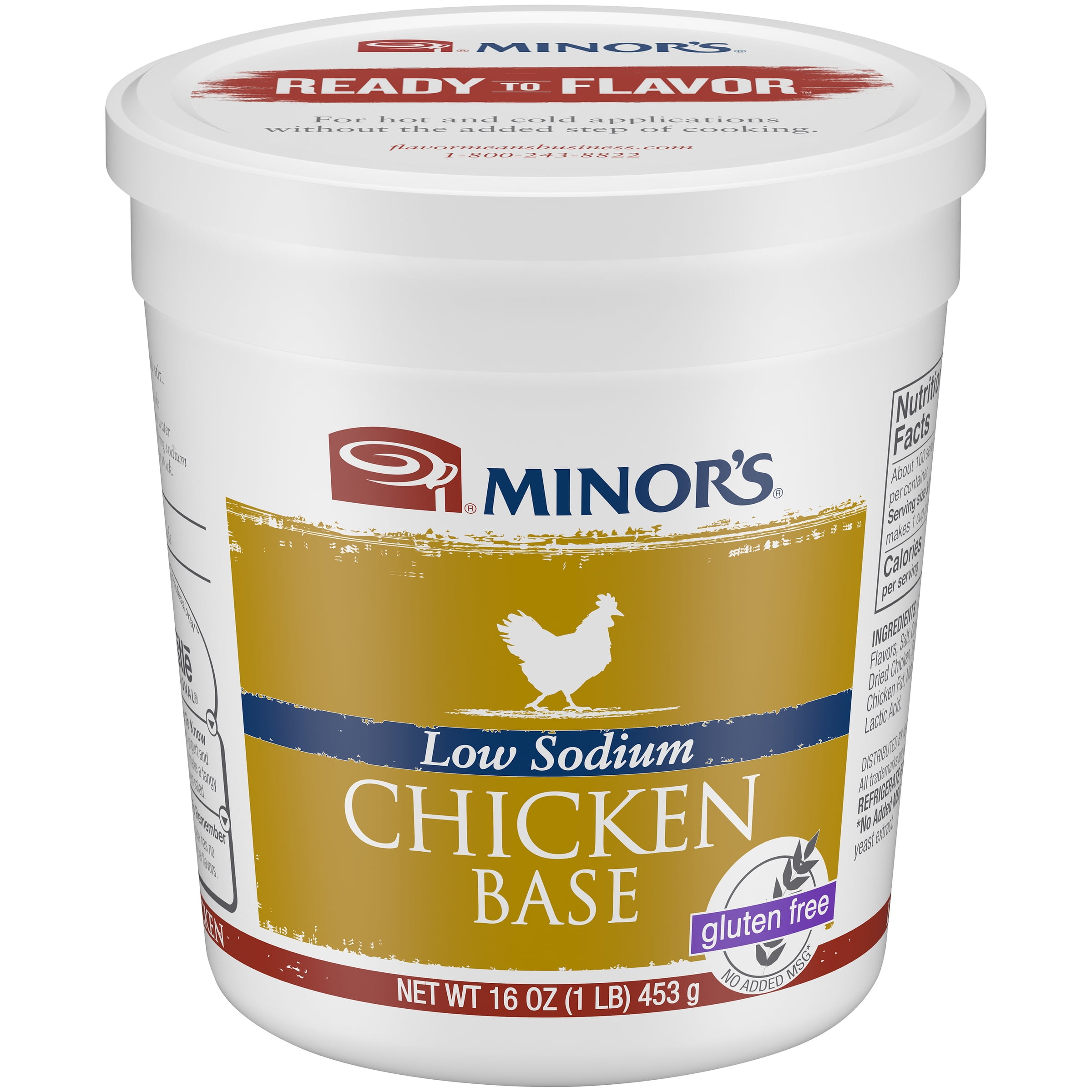 MINOR'S Low Sodium Chicken Base 16 oz. Tub - Walmart.com ...