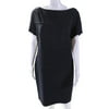 Pre-owned|Escada Womens Short Sleeve Boat Neck Sheath Dress Black Size 44