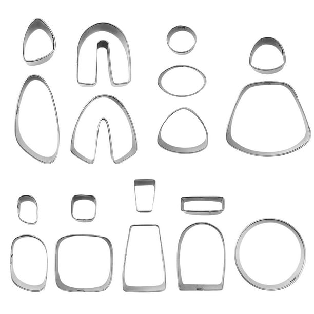 18 piezas de cortadores de arcilla polimérica, paquete de inicio, de corte de metal hecho a material acero inoxidable, para joyería vegetal, Fernando Cortador de arcilla polimérica