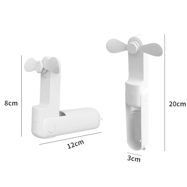 Ventilador de bolsillo plegable Ventilador de escritorio portátil de mano Uso en interiores/exteriores (Blanco) Hugtrwg Libre de BPA