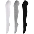 thumbnail image 2 of Calcetines de baile cosplay para mujer, calcetines hasta la rodilla de color liso, calcetines altos para mujer, calcetines de rendimiento, 2 of 6