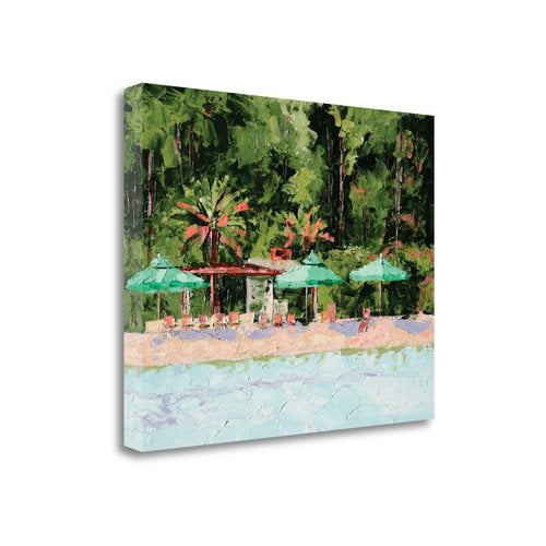 Tangletown Art, 35 x 28 "The Beach Club " by Leslie Seata, Gallery Wrap Canvas A