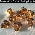 thumbnail image 2 of Decorative Lantern Rattan String Lights - Rattan Wire Ball Style Lantern String Lights, Indoor Outdoor Patio String Light for Home Pergola Porch Party Backyard, 10 Lights, 2 of 4