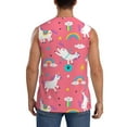 thumbnail image 4 of Lsque Yoga Unicorn Print Men's Cotton Blend Sleeveless Muscle Shirts (S-3XL)- Moisture Wicking, Odor Protection, UPF 30+,Small, 4 of 8