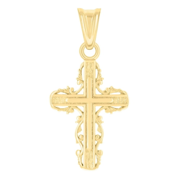 14k Yellow Gold Womens Cross Religious Charm Pendant