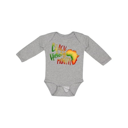 

Inktastic Black History Month Africa in Red Yellow and Green Boys or Girls Long Sleeve Baby Bodysuit