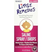 Little Remedies Newborn + Nose Saline Spray Drops, Wash Away Mucus, 1 Oz, 5-Pack