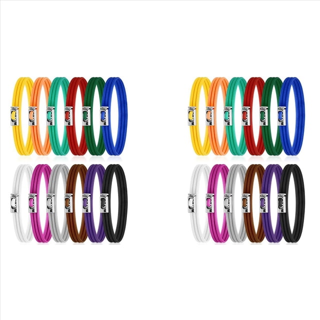 Set of 24 Trash Can Rubber Bands Adjustable Colorful Garbage Can Bands Cord Fits 8-33 Gallon Multifunction Garbage Bag,24 x adjustable elastic cords,Random Color