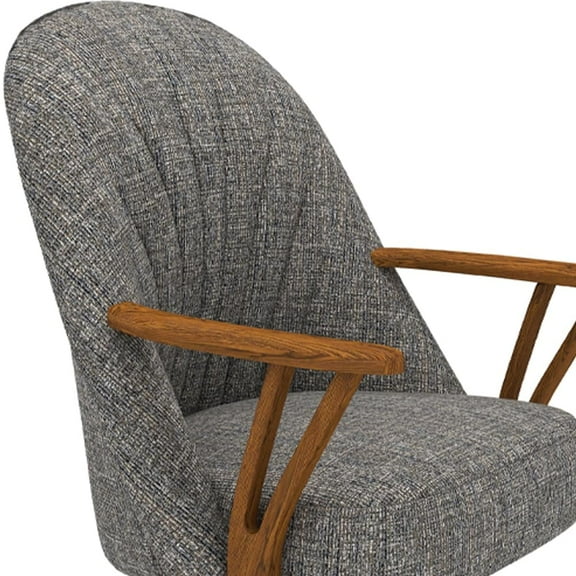 Chromcraft Cliff Caster Dining Chair in Solid Wood Chestnut Finish