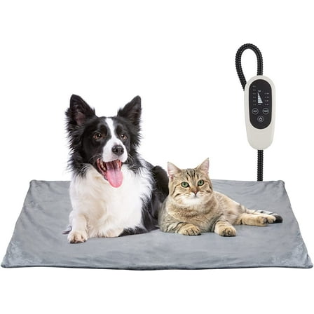 BN-LINK Pet Heating Pad, Dog Cat Self-Warming Bed with Timer, 16" x 28" Indoor Heating Mat for Dogs Cats with Chew Resistant Cord, Electric Heating Pads for Old Pets with 6 Temperature Modes