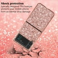 thumbnail image 4 of Compatible with Samsung Z Flip 3 Case, Glitter Sparkly Samsung Galaxy Z Flip 3 Phone Case with Slim Silicone Shockproof Protective Bumper Cover for Cute Girls Women (Rose Gold), 4 of 14