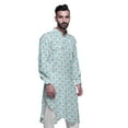 thumbnail image 3 of Atasi Kurta Décontractée Imprimée à Col Mandarin Chemise Ethnique Longue Kurta Asymétrique, 3 of 6