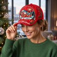 thumbnail image 5 of Basysin Christmas Printed Baseball Cap Adjustable Curved Hat Lightweight Breathable Casual Sun Hat Holiday Pattern Outdoor Headwear for Men Women Hat, 5 of 5