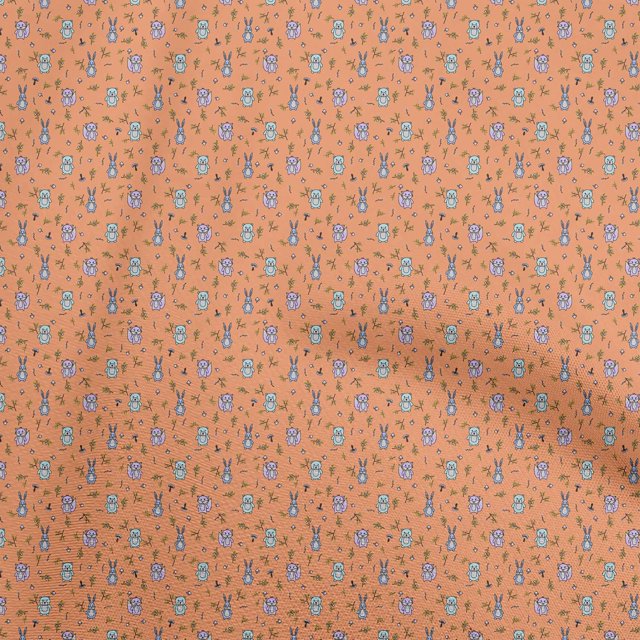 oneOone Polyester Spandex Orange Fabric Animal Sewing Craft Projects Fabric Prints By Yard 56 Inch Wide