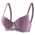 thumbnail image 2 of Blczomt Full Coverage Plus Size Bras for Women No Underwire Adjustable Straps Balconette Soft Purple Bra, 2 of 4