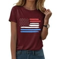 thumbnail image 2 of ORT Women's 4th of July Independence Day T-Shirt Summer USA Star Stripes Graphic Tee Tops(Z2-,XL), 2 of 5