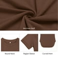 thumbnail image 5 of JYLFC Womens Shirts Summer Crew Neck Raglan Shirt Basic Short Sleeve Loose Fit Casual Tunic Tops, Coffee L, 5 of 6