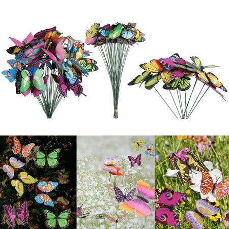 Waterproof Flower Pot - Butterfly Stakes – TSV 50PCS Garden Yard Ornaments & Patio Décor Butterflies Waterproof Butterfly Decorations for Indoor/Outdoor Planter Flower Pot Bed, Christmas & Party Supplies Crafts