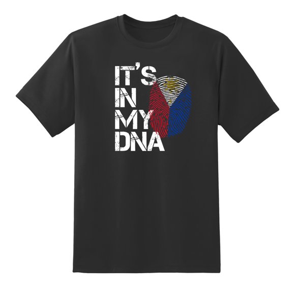 It's in My DNA Fingerprint Philippines Flag Funny Mens Graphic T Shirts for Men, Women Black