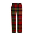 thumbnail image 4 of RongHuan Big and Tall Plaid Pajama Pants for Men Casual Style Printing Pj Pants Trendy Elastic Waist Athletic Pants Color Block Sleep Pants with Pocket, 4 of 6
