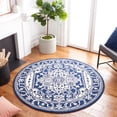 thumbnail image 2 of SAFAVIEH Micro-Loop Hailey Medallion Area Rug, Navy/Ivory, 8' x 10', 2 of 9