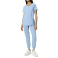 thumbnail image 2 of Scrub for Women Set Stretch Scrub Top & Jogger Pants Zipper Crew Neck Anti-Wrinkle Scrub Suit Medical Uniform Light Blue XL, 2 of 4