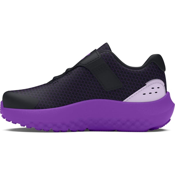 Zapatos Under Armour Infant Surge 4 para niñas, negros, lujosos y morados