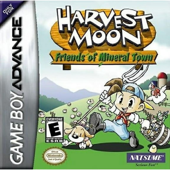 Restored Harvest Moon: Friends of Mineral Town (Nintendo GameBoy Advance, 2003) Farming Game (Refurbished)