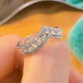 thumbnail image 5 of Pretty Women Gift Engagement Party 925 Silver Rings Cubic Zircon Jewelry Sz 6-10, 5 of 8